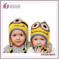 Hiver Creative Minions Hand-Knit laine chapeau enfants chapeau d&#39;oreille